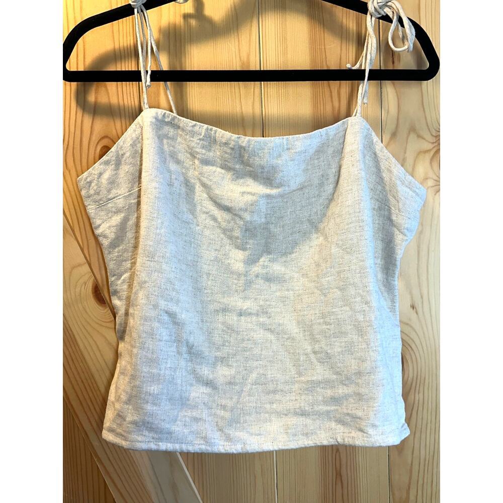 Abercrombie & Fitch Linen-Blend Smocked Tank Top NWT- Size L